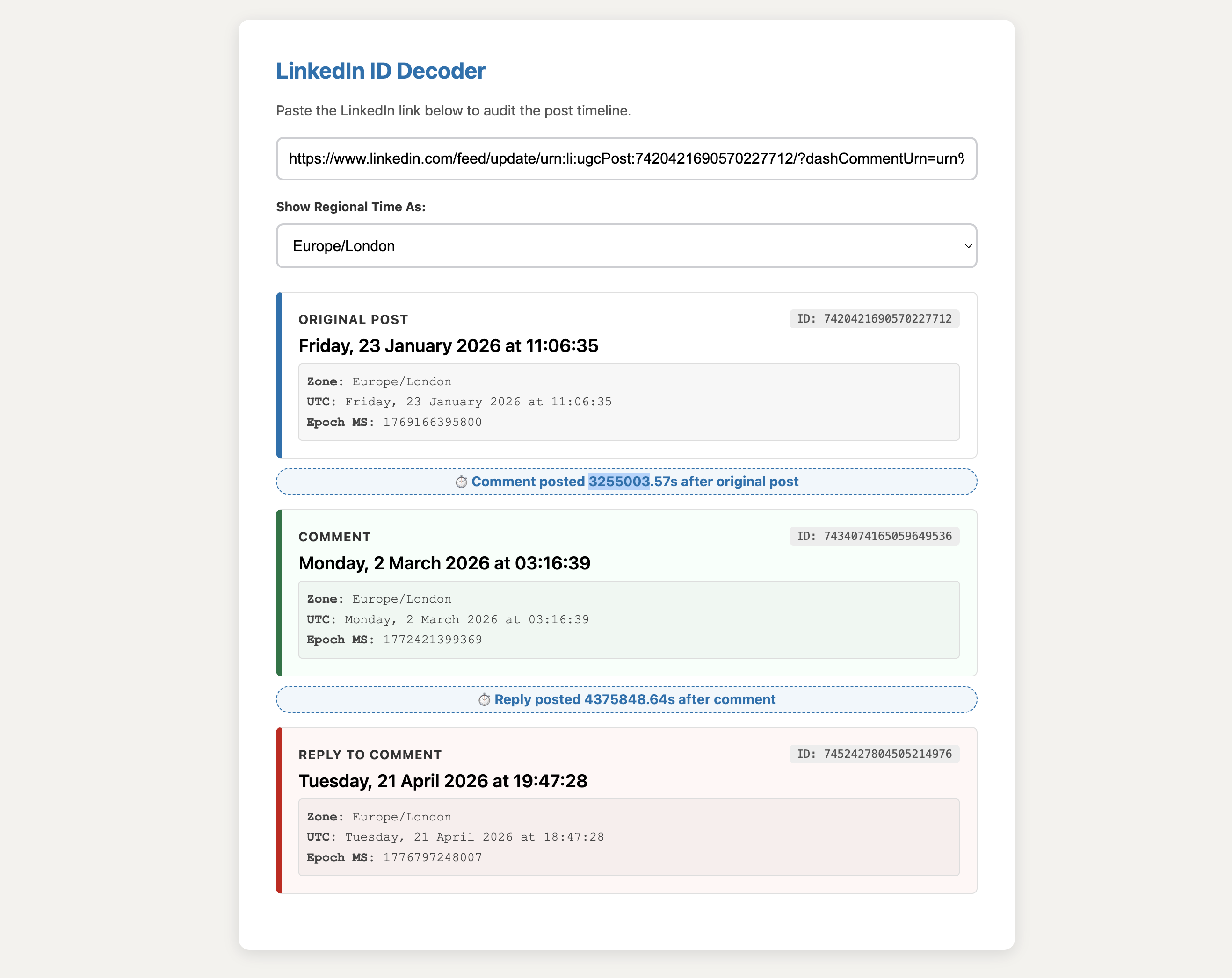 LinkedIn ID Decoder